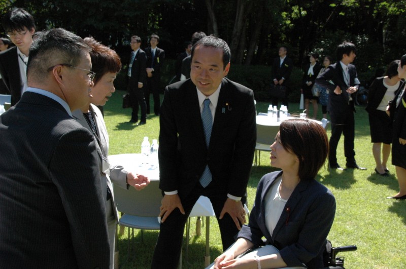安倍総理と障害者の集い・加古川市の遠藤さんと